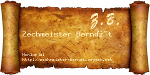 Zechmeister Bernát névjegykártya
