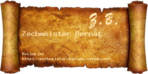 Zechmeister Bernát névjegykártya